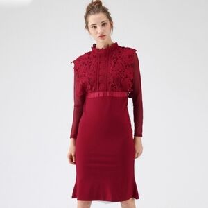Chicwish Crochet red dress